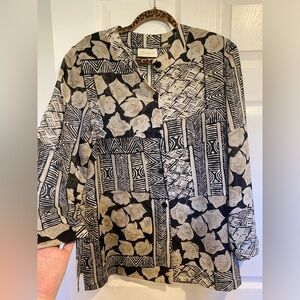 Vintage Sheer Rose Button-up Blouse Size 14